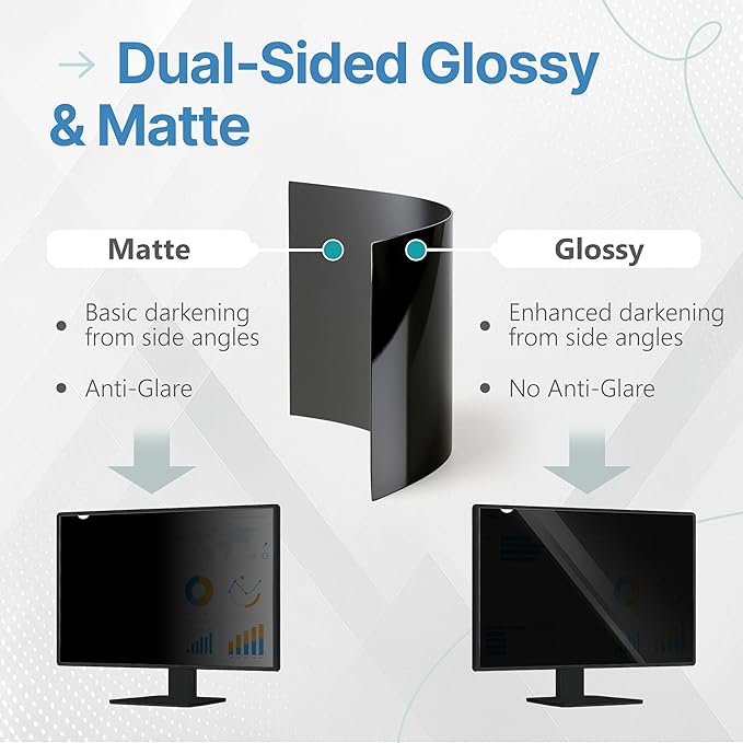 VINTEZ [2 Pack] 27 Inch 16:9 Privacy Screen for Computer Monitor and Laptop - Anti Glare Protector Film Blue Light Filter Eye Protection - Computer Screen Privacy Shield