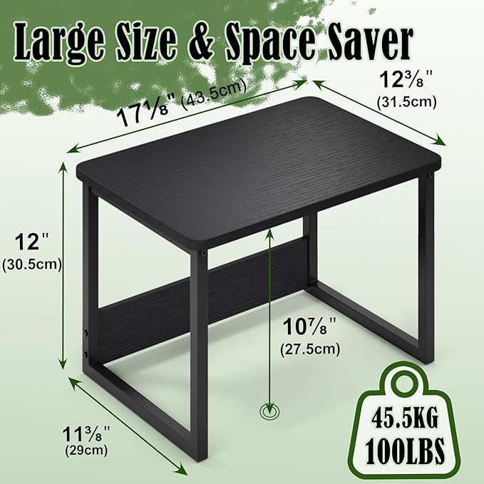 MARTY Printer Stand with Storage for Desk, Desktop Printer Stand Shelf Organzier for Home/Office Heavy Duty Printer Riser Under Desk Small Printer Table for Fax Machine Copier Scanner(Black)