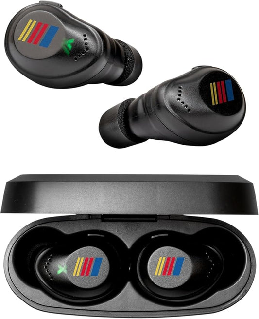 AXIL XCOR PRO NASCAR Wireless Earbuds Bluetooth — HearPRO Buds with Touch Control — Bluetooth Enhancement — Hearing Protection — Dust & Water Resistant — Wind Resistant True Wireless Earbuds