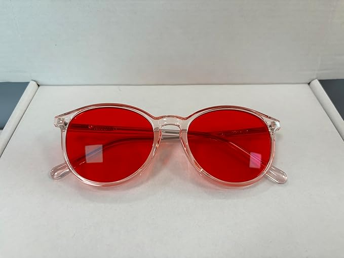 Bloomoak 99% Orange Blue Light Blocking Glasses,Retro Trendy Round Style,Relieve Eye Fatigue,Improve Sleep For Screens/Games