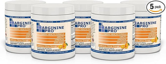 L-ARGININE PRO | 5,500mg L-Arginine Plus L-Citrulline 1,100mg Orange Powder Drink Mix Supplement for Increased Nitric Oxide Production