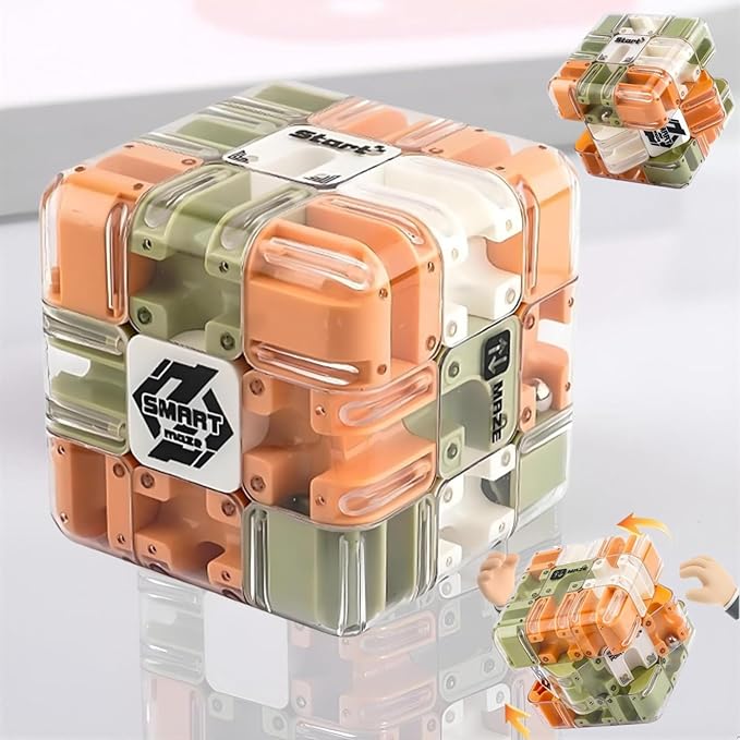 Large 3D Puzzle Maze Cube - Engaging Brain Teaser Toy, High Difficulty 3D Maze Cube & Ball, Stress Relief & Logic Development Puzzle, Spatial Awareness Brain Training Toy Educational Gift (1 PC)