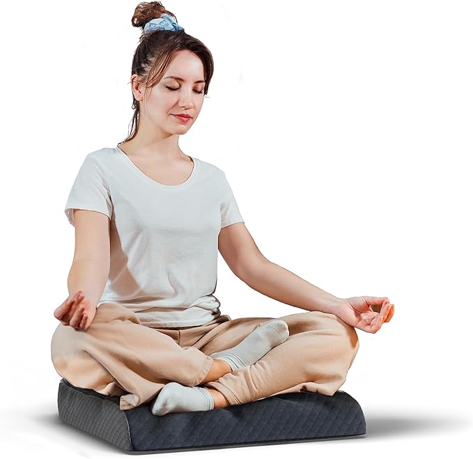 Kölbs Extra Large Seat Cushion Stylish Plush Velvet Cover XL Memory Foam for Office Chair, Floor Pillow Back Pain Coccyx Bruise Relief Carry Handle