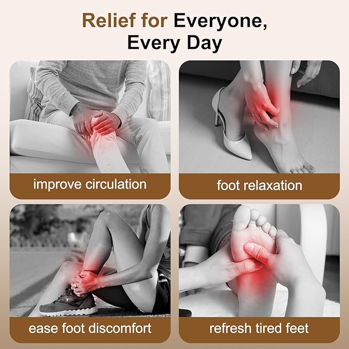 Shiatsu Foot Massager with Heat, Air Compression Kneading Foot Massager Machine for Plantar Comfort Soothe - Washable Cover, Gift for Women Men for Home Office Use