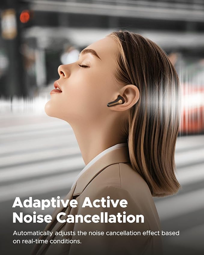 SoundPEATS Capsule3 Pro+ Wireless Earbuds, Adaptive Noise Cancelling Bluetooth Headphones Hi Res HiFi Stereo Sound with xMEMS Speaker, True Wireless ANC Earphones & LDAC, 6 Mic 43H Playtime