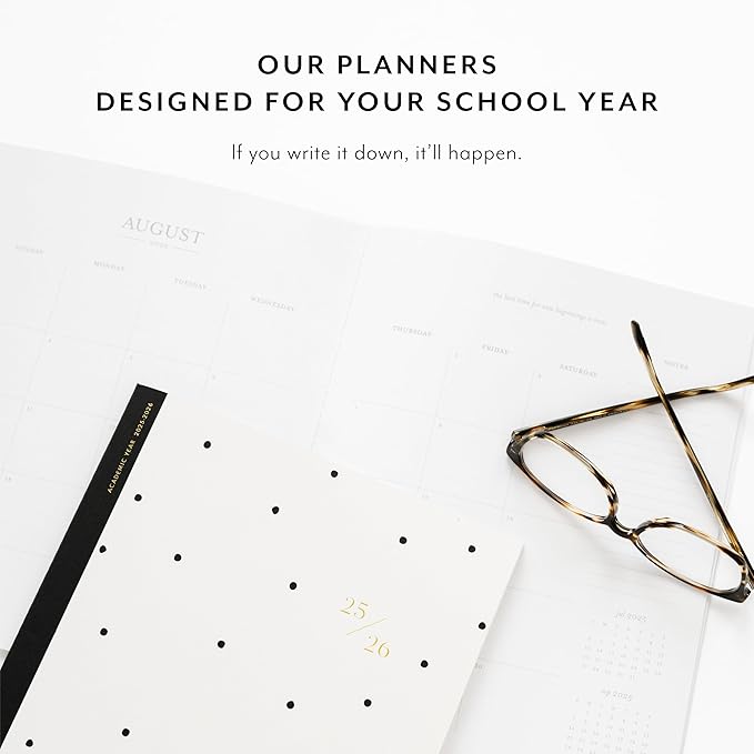 Sugar Paper 2025-2026 Monthly Academic Planner, August 2025 to July 2026, School, College & Student Planner, 12 Month, 8” x 10”, Rose Stripe