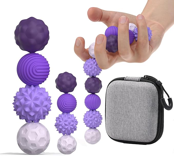 Silicone Fidget Magnet Balls, 8 Pack Fidget Toys for Adult & Teens, Quiet Desk Fidgets for Office Stress Relief , Sensory Magnetic Stress Balls for Autism ADHD (Large & Small Sizes)