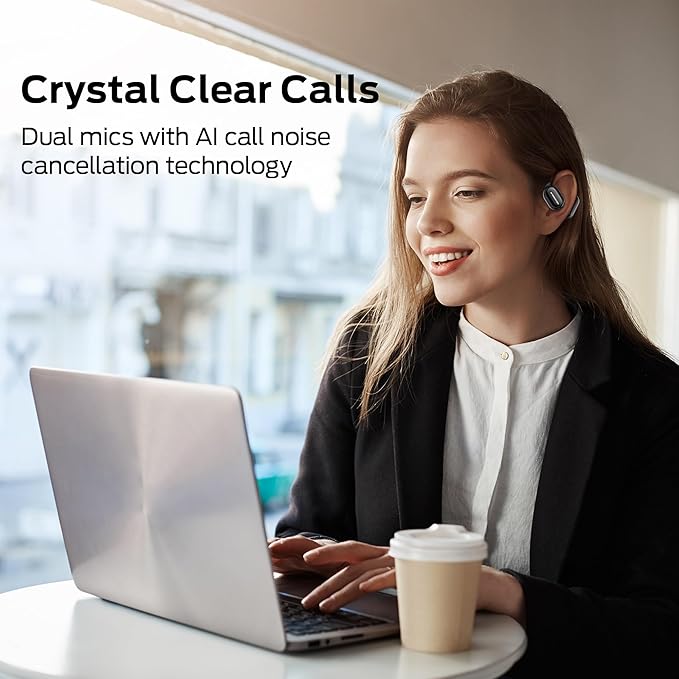 Monster Open Free AC100 Open Ear Headphones, Bluetooth 5.3 Wireless Headphones, Immersive Stereo Sound by Dual Large Driver, Clear Talk, 30H Playtime, Waterproof Earbuds for Running, Black