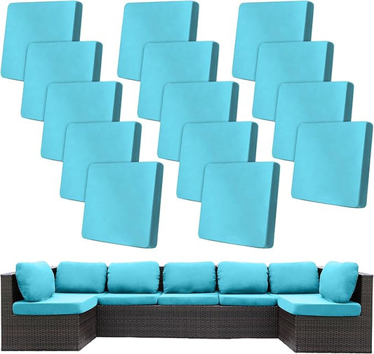 14Pcs Stretch Patio Cushion Covers,Outdoor Couch Covers Replacement,Outdoor Couch & Sofa Slipcovers,for Patio Furniture Cushion Covers,Washable Reusable Furniture Protector (Sky Blue, Cover Only)