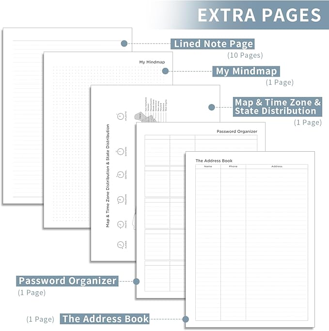 AHGXG 2026 Planner, Weekly and Monthly Planner 2026-2027, Large A4 8.5"x11", Calendar 15-Months Jan 2026 - Mar 2027, Vegan Leather SoftCover, Inner Pocket, Gray Blue