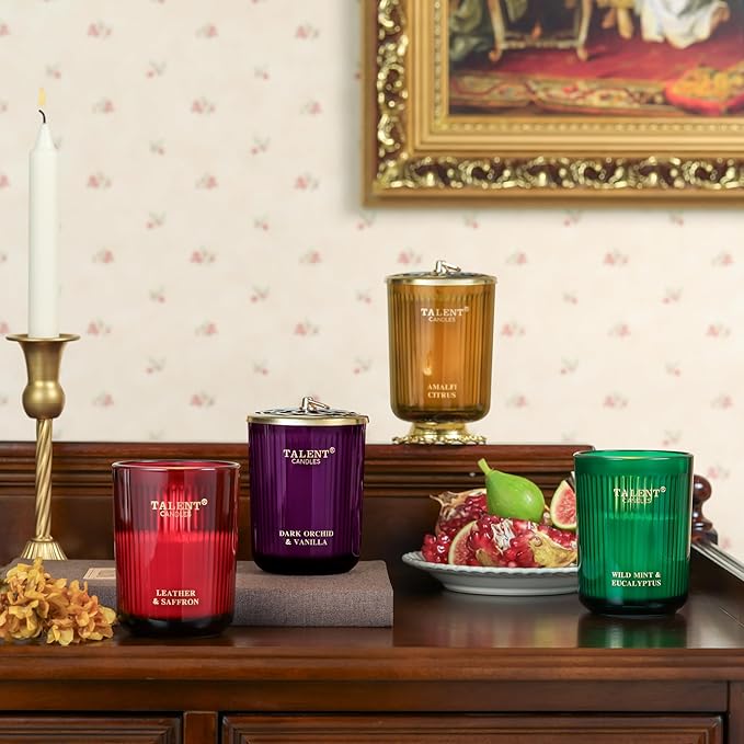 Jar Candles for Home Scented, Aromatherapy Candles Gifts for Women & Men, Natural Soy Candle, 8.4oz Traditional Style, Dark Orchid & Vanilla