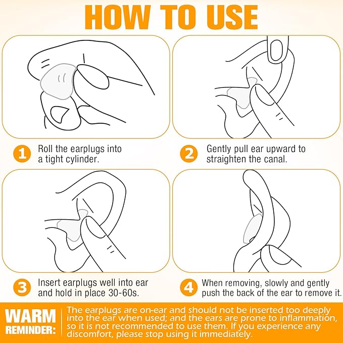 Frienda 21 Pairs Ear Plugs for Sleeping Reusable Moldable Silicone Earplugs Soft Noise Cancelling Earplugs Sound Blocking Ear Plugs with Case for Swimming Concert 32dB NRR (White)