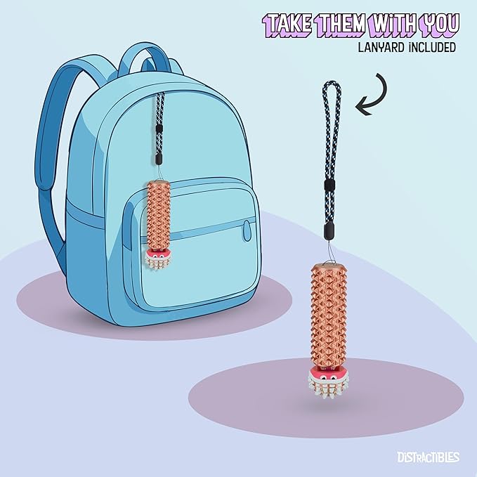 Shelly - Sensory Fidget Toy, Textured Pain Stim Device, Stress Relief for Focus and Concentration (Neon Rosé)