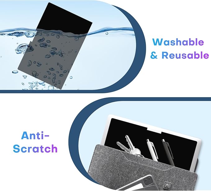 OMOTON Magnetic Laptop Privacy Screen 16 Inch 16:10, Anti-Spy Filter, Matte Anti Glare Blue Light Protector, Easy Install & Remove