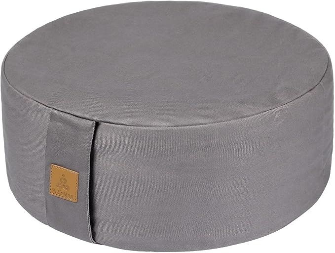 Zafu Buckwheat Meditation Cushion,D=13"/16" H=5.5",Round Zabuton Meditation Pillow,Yoga Bolster Kneeling Pillow Premium Yoga Pillow for Sitting on Floor Zippered Cotton Cover