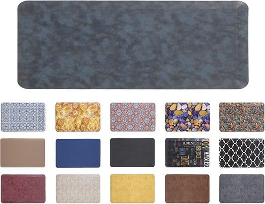 Mabel Home Anti Fatigue Floor Mat- 3 Size(20x32 & 20x39 & 24x70),16 Colors - Standing Desk Mat-Kitchen Floor Mat-Stain ResistantHome Non-Slip Bottom, Extra Soft (Blue, 24" x 70")