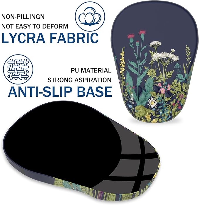 Ergonomic Mouse Pad Wrist Support, with Memory Foam & Non-Slip PU Base, Comfortable Massage Design Mouse Pad Relieve Wrist Fatigue&Pain, Suitable for Computer, Office and Home(05Midnight Flower)