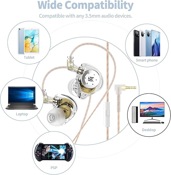 KZ EDX PRO Wired Earbuds with Microphone, Noise Isolating in Ear Headphones Powerful Bass IEM Earphones, Tangle-Free Cord 3.5mm Audio Jack Compatible with Phones Android Tablets Laptops(Cyan with Mic)