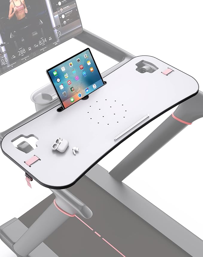 Treadmill Desk Attachment,Peleton Tread Tray Accessories Laptop Stand with Tablet Holder and Edge Protector,Treadmill Workstation for Home/Office