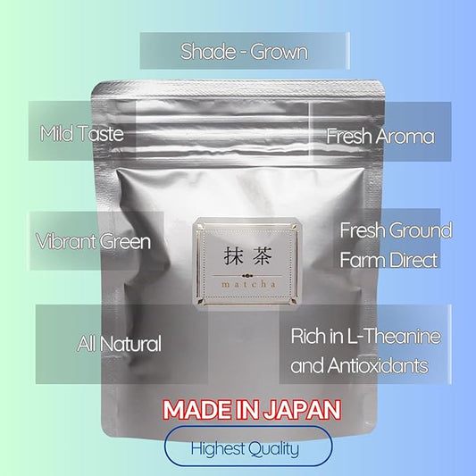 Satoen Authentic Japanese Ceremonial Grade Matcha Powder 1.76oz (50g) - Ceremonial Grade Green Tea Powder from Spring First Harvest - Made in Japan for Matcha Usucha, Straight or Latte