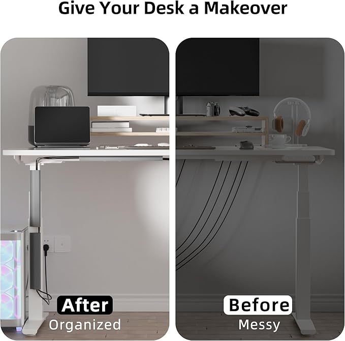 YECAYE 94.2 in Cable Management Under Desk,Easy Install Adhesive Mount Cord Hider,Cord Organizer,Wire Management,Wire Hider for Office Organization,Child & Pet Proof,Grey