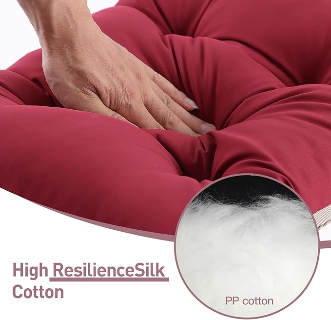 LITA Folding Footrest Stool, Portable Ottoman Foot Rest, Upholstered Small Foldable Ottoman Stool with Detachable Thick Cotton Cushion Padded Sofa Stool for Living Room, Bedroom, Burgundy