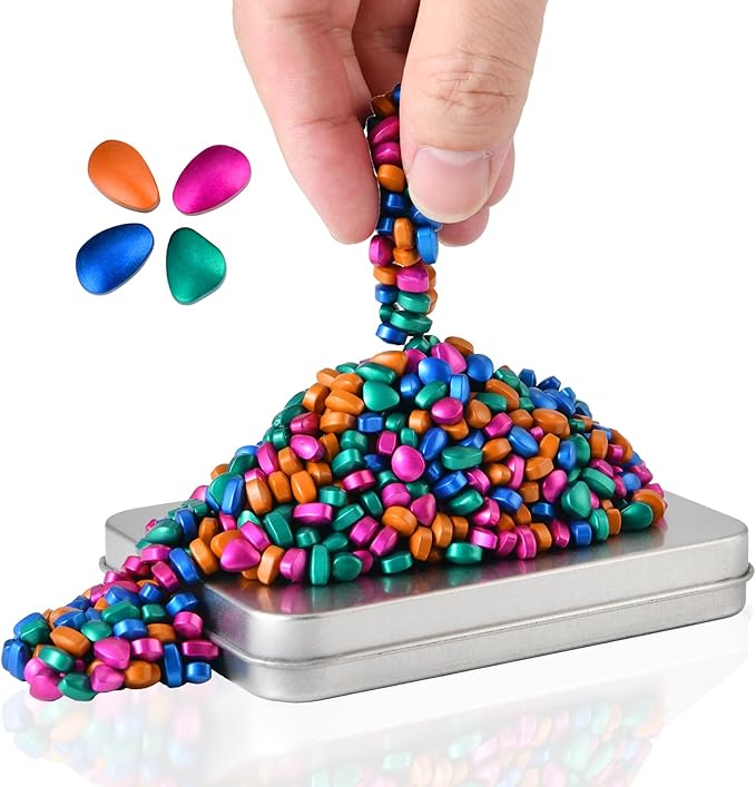 Magnetic Putty Stones,Multicolor More Than 600 Weak Magnetic Smooth Ferrite Pebbles, Magnet Rock Desk Toys and Time-Killer for Adults
