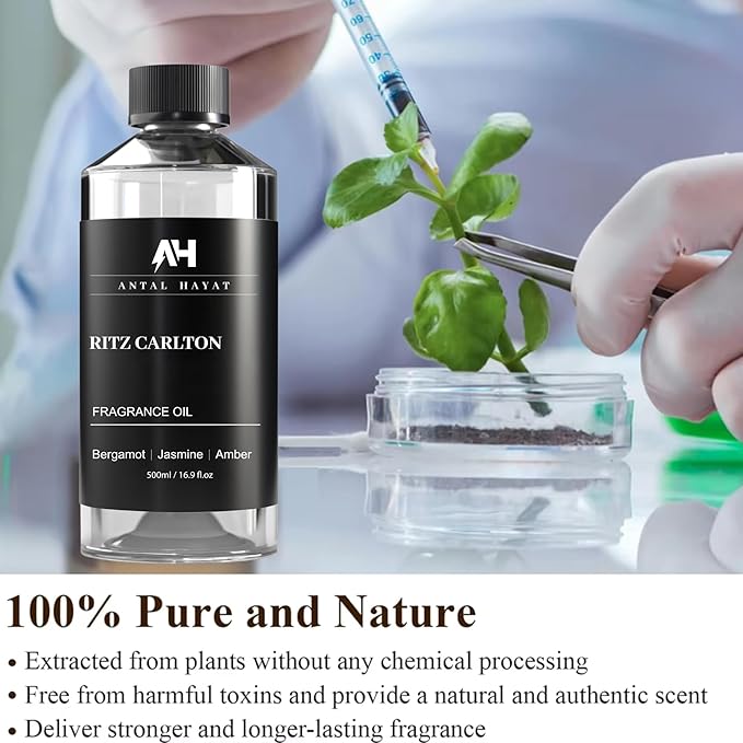 Hotel Diffuser Oil Inspired by The Ritz Carlton Hotel 500ml - Diffuser Oil Blends for Aromatherapy - Notes of Bergamot, Jasmine & Amber - Premium Fragrance Oil for Ultrasonic and Waterless Diffusers