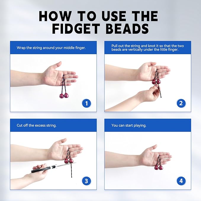 Fidget Beads, Metal Fidget Toy EDC Anxiety Relief Toy for Men Women Teens Skill Players Stress Relief Toys(A-Gold&Gree)