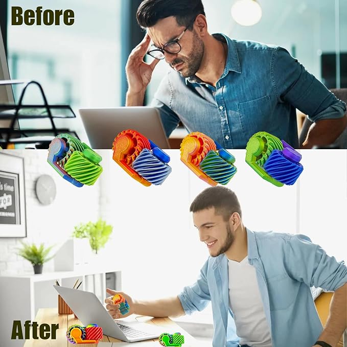 3D Printed Spiral Fidget Spinner Toys Gears,Fidget Toys for Kids Adults, Sensory Toy for Anxiety Stress Relief, Novelty Gifts for Friends,Valentine Christmas Classroom Gifts for Kids