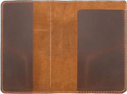 Genuine Leather Notebook Notepad Cover for TOPS The Legal Pad Writing Pads Docket 5" x 8" Cover, retro real leather portfolio folder cover organizer (Brown)