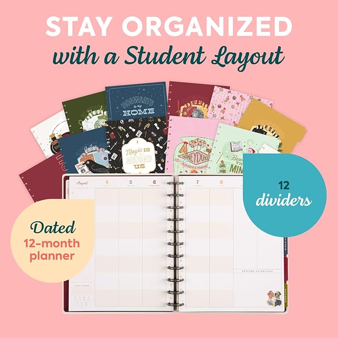 Happy Planner Harry Potter Disc-Bound 12-Month July 2025–June 2026 Planner, Big Size, Student Layout, Back to Hogwarts