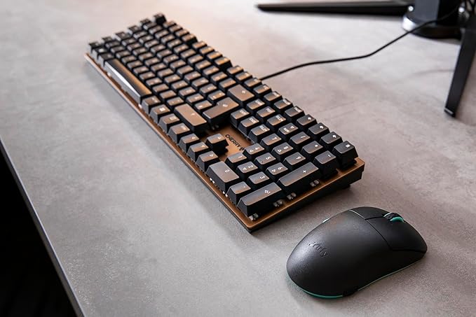Cherry KC 200 MX Mechanical Office Keyboard with New MX2A switches. Modern Design with Metal Plate Frame. (Bronze W/MX2A Brown Switch)