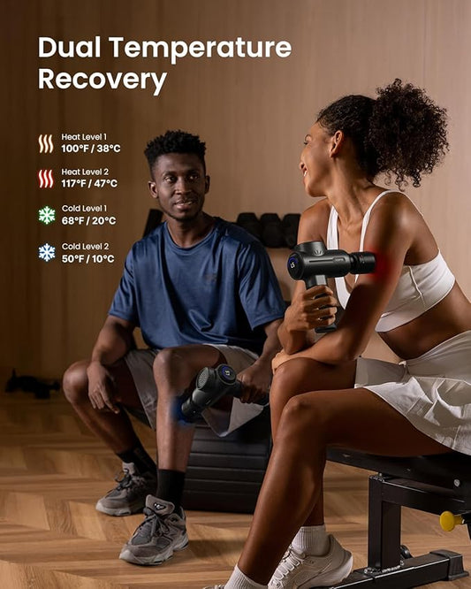 RENPHO Massage Gun with Heat and Cold, Portable Percussion Muscle Deep Tissue Massager with Carry Case, Gifts for Men Women