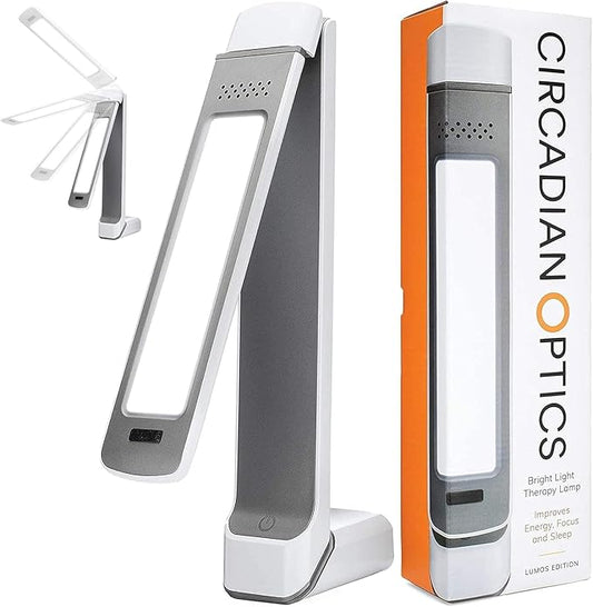 Circadian Optics Lumos 2.0 Light Therapy Lamp | As Seen On Shark Tank | 10,000 Lux Full Spectrum UV-Free Light | Boost Mood, Improve Sleep, Increase Energy & Enhance Focus (Gloss White)