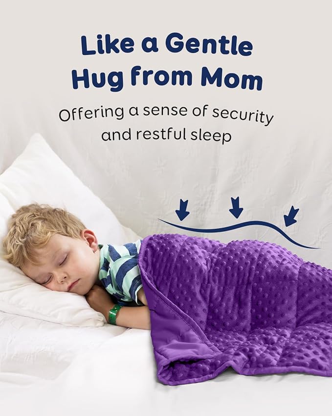 Kivik 2 lbs Weighted Lap Pad, Ultra Soft Minky Dotted Heavy Blankets Throw for Better Study Relaxing & Sleeping, Machine Washable, 20 x 30 Inches, Purple