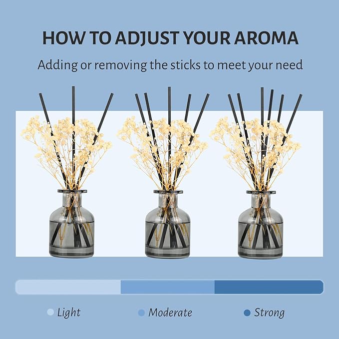 Brakula 2 Pack Reed Diffuser, Bamboo + Eucalyptus & Wild Mint (3.38 fl oz Each Pack), Home Fragrance with 12 Sticks,Bathroom Decor, Reed diffusers for Home