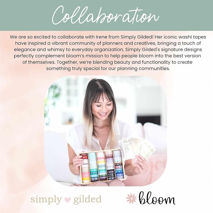 bloom daily planners x Simply Gilded Aesthetic Neutral Planner Stickers (8 Sheets / 435 Stickers) - Bohemian Variety Pack with Gold Foil for Decorating, Planning, Scrapbooking