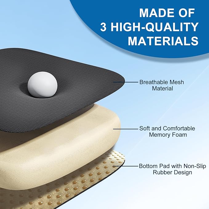Car Seat Cushion Pad with 1.2inch Comfort Seat Protector for Car Driver Seat Office Chair Home Use Memory Foam Seat Cushion with Non Slip Bottom