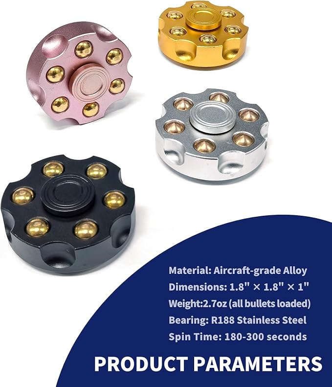 Alloy Metal Fidget Spinners,High-Speed Bearing & Weight Adjustable,Stress Relief Fidget Toys Adults (Gold)