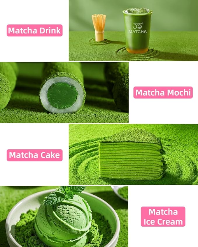 35°N MATCHA Organic Ceremonial Grade Matcha Powder, USDA Certified, 100% Pure Green Tea, No Additives, First Harvest, High in Antioxidants, L-Theanine & EGCG, Smooth Taste for Lattes & Baking, 1.4oz (40g)