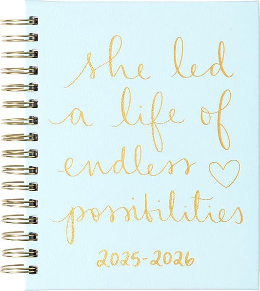 2025-2026 Eccolo Spiral Agenda Planner, She Led A Life, Weekly & Monthly Pages, 18 Months, Sticker Sheets, Inspirational Quotes (7.75 x 8.75, July 2025 - Dec 2026)