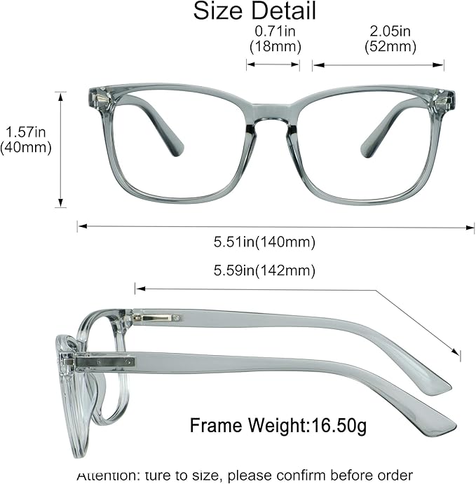 YEIN Bifocal Reading Glasses with Blue Light Blocking Lenses, Bifocal Reader for Women and Men, Vintage Square frame with Spring Hinge (+1.00/+4.00 magnification)