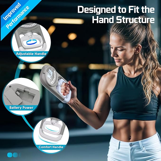 Grip Strength Tester Hand Dynamometer - Grip Strength Trainer Electronic Hand Gripper Strengthener Wrist Exerciser Meter Digital Training Gauge 265 Lbs / 120 Kgs for Sport School Home Use