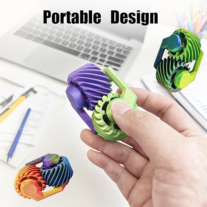 2Pcs Fidget Spinner 3D Printed Toys Gears, Fidget Toys for Kids Adults,Sensory Toys for Anxiety Stress Relief, Pocket Fidget Toy,Novelty Gifts for Friends,Party Favors for Kids Adults,Classroom Prizes