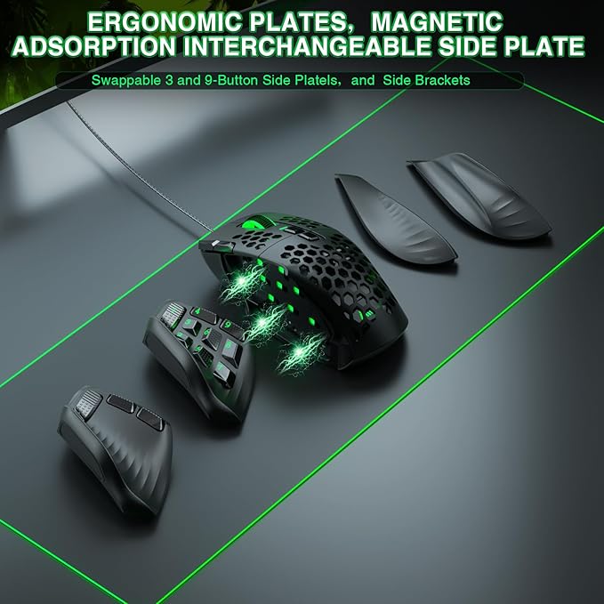 SOLAKAKA SM809 Wired MMO Gaming Mouse, with 9 Side Buttons RGB Mouse, 24000 DPI High-Precision Optical Sensor, Ergonomic Mice, 16 Programmable Macro Shortcuts/Remapping PC Gaming Mouse for FPS Games