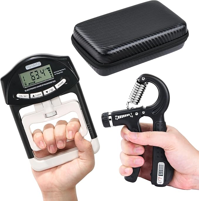 Hand Dynamometer Grip Strength Trainer - 397 Lbs / 180 Kgs Electronic Hand Grip Strength Tester Grip Strengthener Hand Exerciser Meter Digital Hand Grip Training Gauge for Sport Home School Use