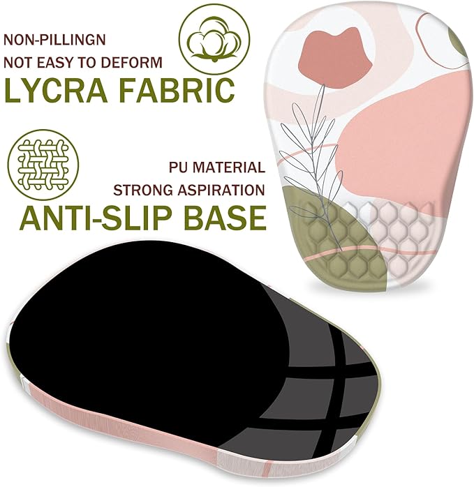 Ergonomic Mouse Pad Wrist Support, with Memory Foam & Non-Slip PU Base, Comfortable Massage Design Mouse Pad Relieve Wrist Fatigue&Pain, Suitable for Computer, Office and Home(03Rose)