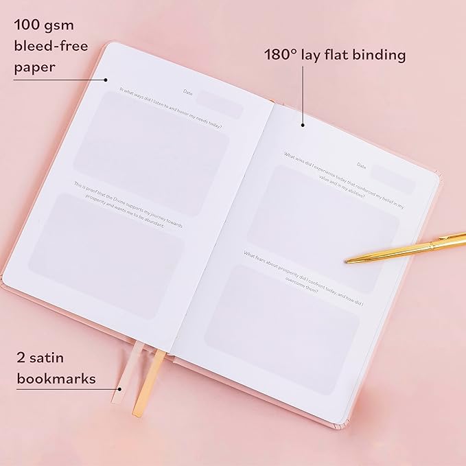 Manifestation Journal - Worthy of Abundance - Manifest Rich Life, Develop Millionaire Money Mindset - Daily Guided Gratitude Luxury Miracle Planner with Prompts for Women & Men Gift