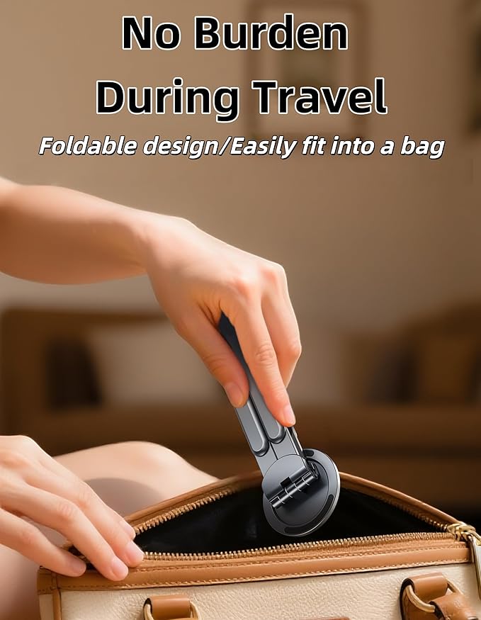 3-in-1 Folding Aluminum Alloy Laptop Stand, Height Adjustable Ergonomic Computer Riser Holder for Phone/Tablets/Computers, Portable Notebook Mount for Desk